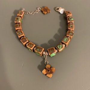 Brown & Green Beads Vintage Bracelet